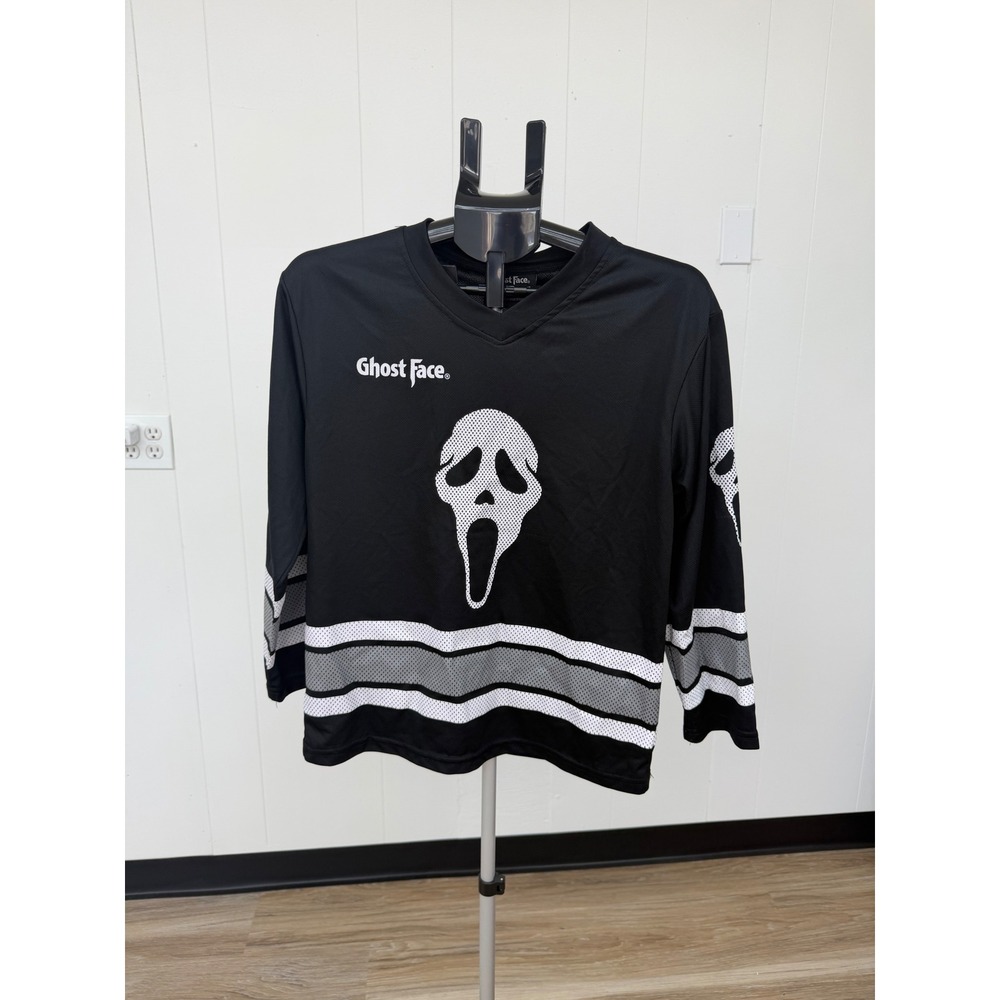 Ghost Face Hockey Jersey Kids Large Black Excellent Scream 96 Graphic Mesh L